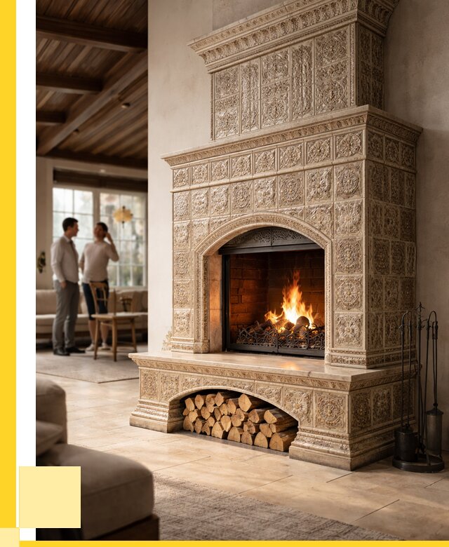 Купить изразцовый камин в Озёрске от 253550 р. | ЭриданОзр