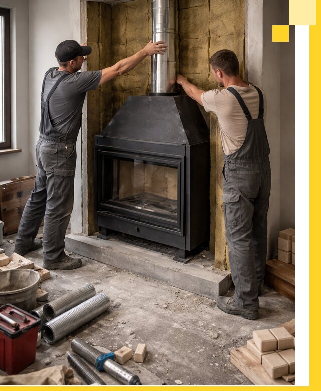 Изготовление и монтаж закрытых каминов в Озёрске под ключ