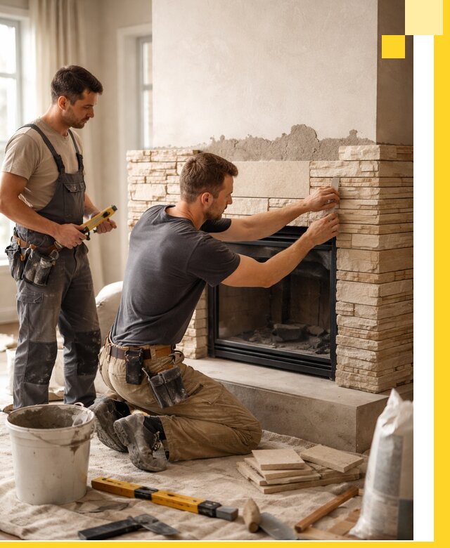 Установка и монтаж каминов для загородного дома в Озёрске