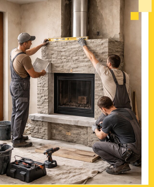 Профессиональный монтаж каминов под ключ в Озёрске для дома