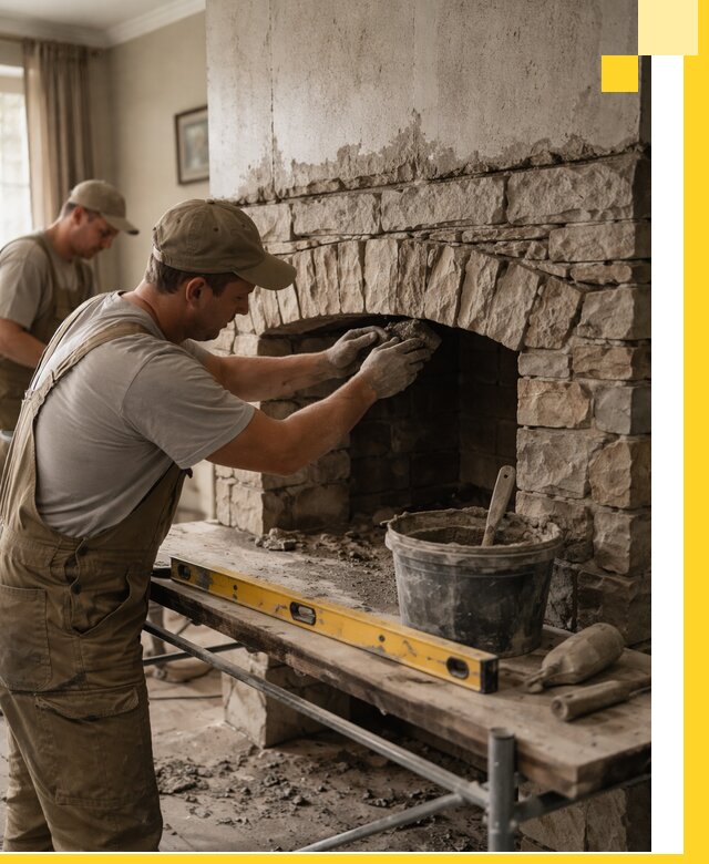 Изготовление каминов под ключ в Озёрске, монтаж и отделка