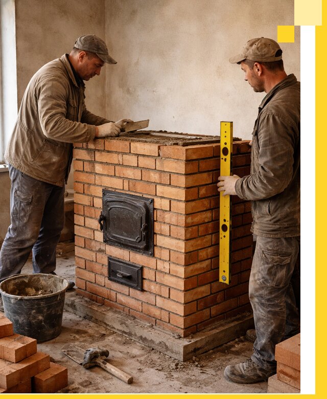 Отопительные печи под ключ в Озёрске, установка и сборка