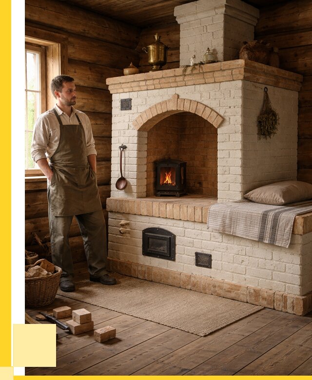 Русские печи с лежанкой под ключ в Озёрске от 152130 р. ЭриданОзр