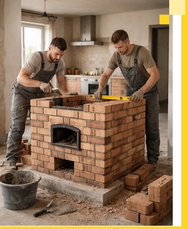 Установка и монтаж печей в частном доме в Озёрске под ключ