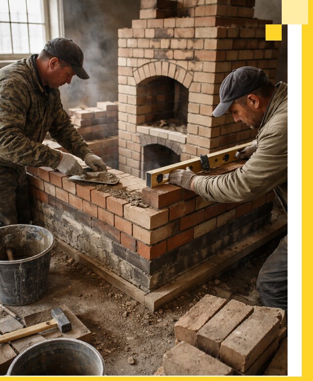 Изготовление и монтаж печей и каминов из кирпича в Озёрске