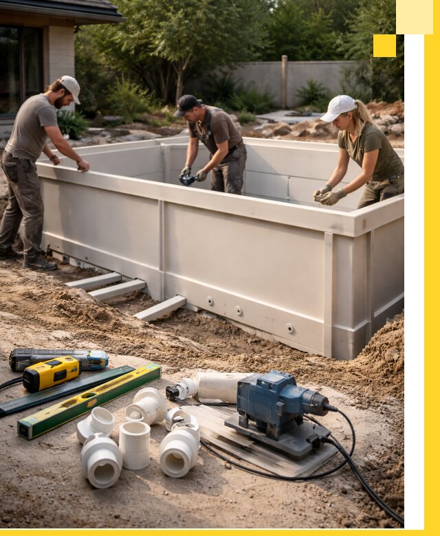 Установка полипропиленовых бассейнов под ключ в Озёрске