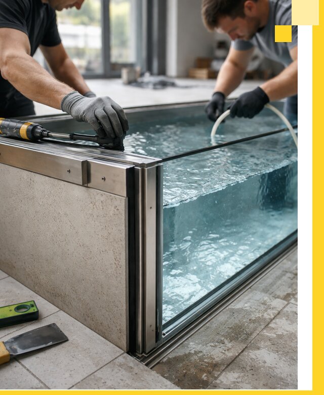 Проектирование и монтаж стеклянных бассейнов в Озёрске