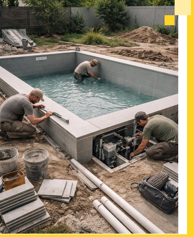 Строительство и монтаж бассейнов для дачи под ключ в Озёрске