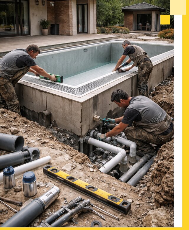 Строительство переливных бассейнов в Озёрске под ключ