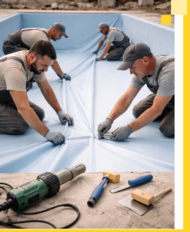 ПВХ пленка для бассейнов с монтажом и гарантией в Озёрске