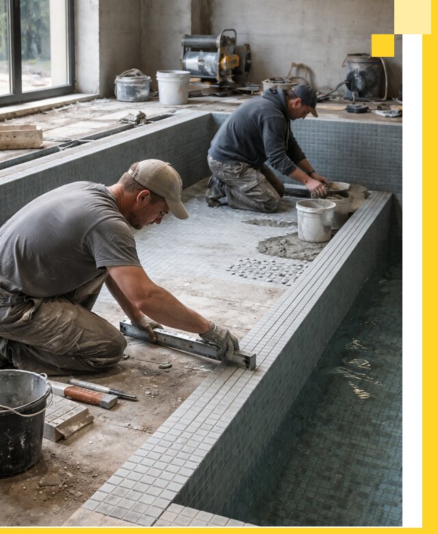 Строительство бассейна в частном доме в Озёрске под ключ