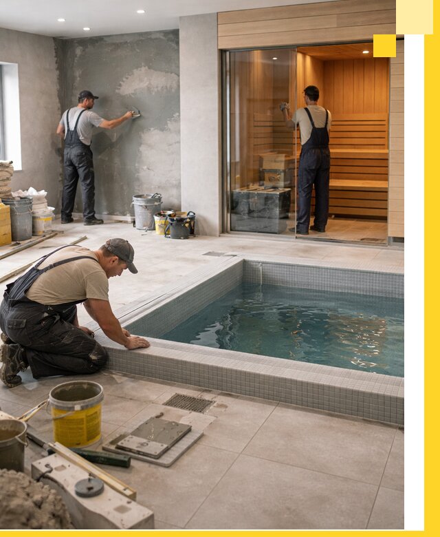 Проектирование и строительство сауны с бассейном в Озёрске