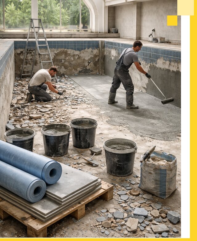 Реконструкция бассейнов в Озёрске: ремонт, гидроизоляция