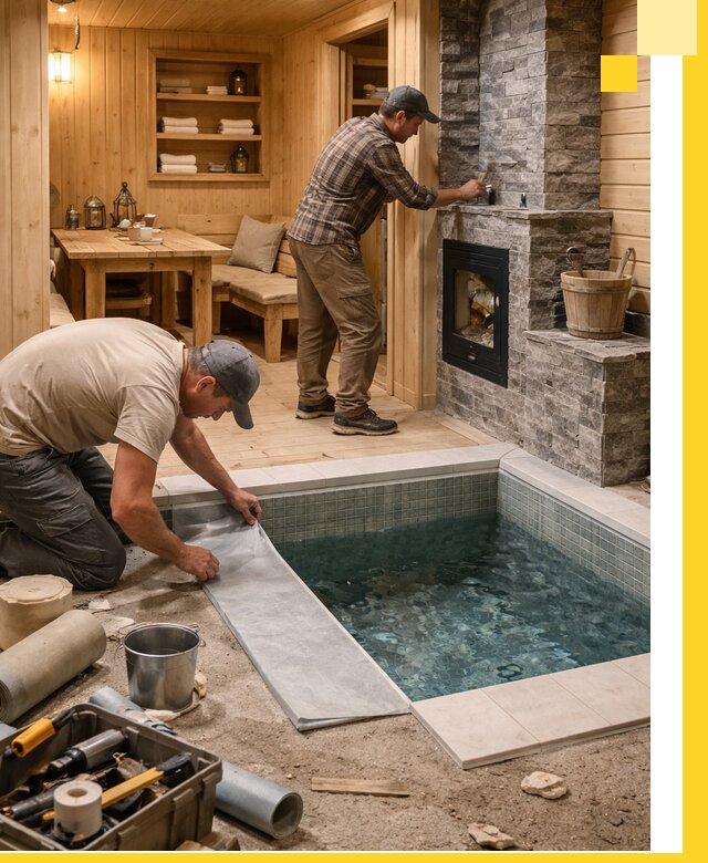 Строительство бань с комнатой отдыха под ключ в Озёрске