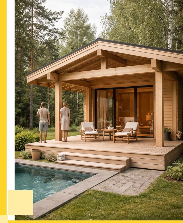 Бани с террасой под ключ в Озёрске от 608520 р. | ЭриданОзр