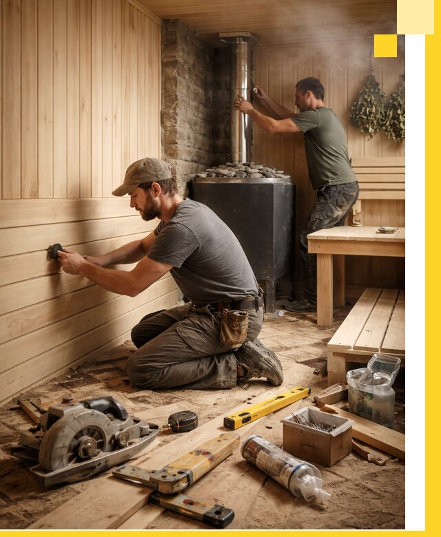 Полное строительство и оснащение парных под ключ в Озёрске