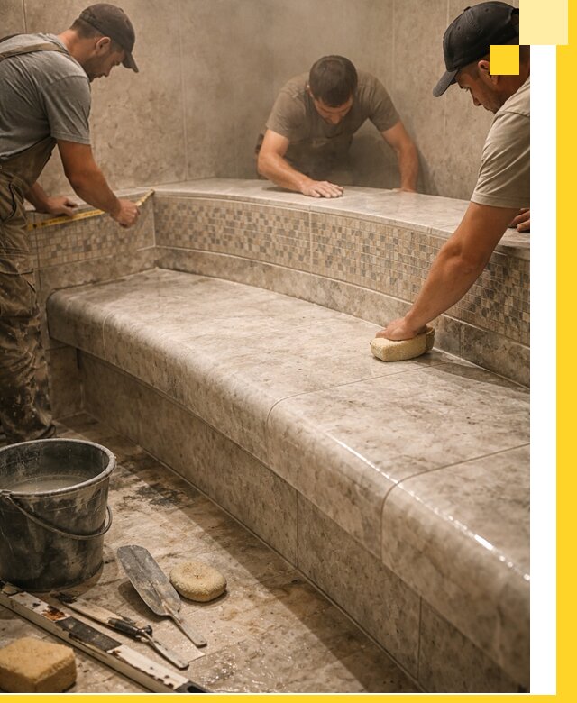 Изготовление и установка сидений для хамама в Озёрске